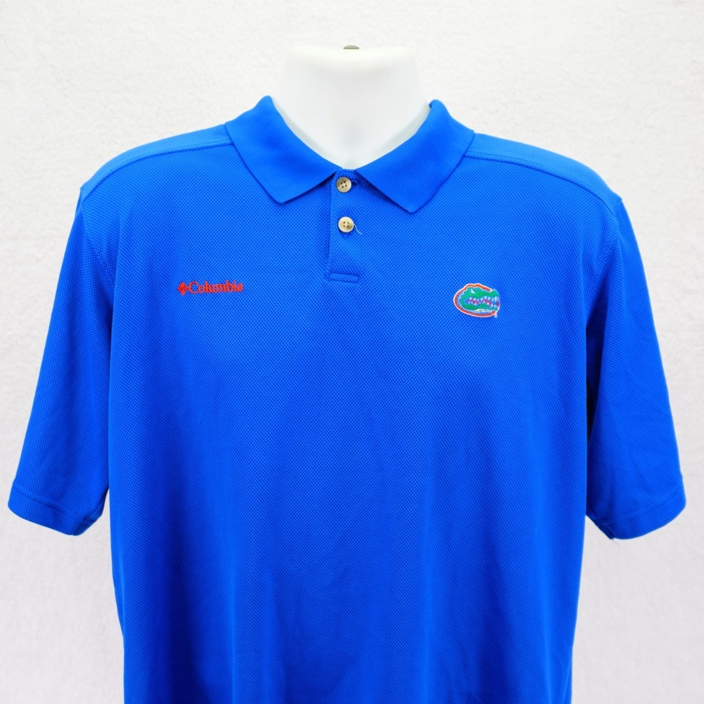 Columbia -Large- Blue Florida‎ Gators College Sports Polo Shirt Polyester